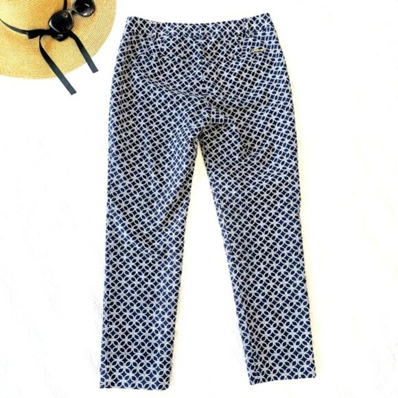 Michael Kors Women's Dress Pants Size 6 Navy Blue White Nautical Straight Leg - Picture 12 of 14